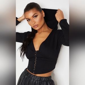 PLT cropped corset hoodie